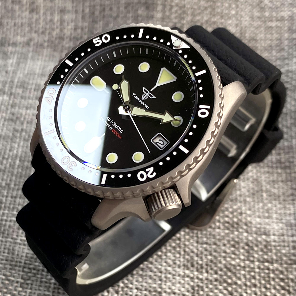Titanium Sport Watch - Titanium Diver NH35A negro automático 200M