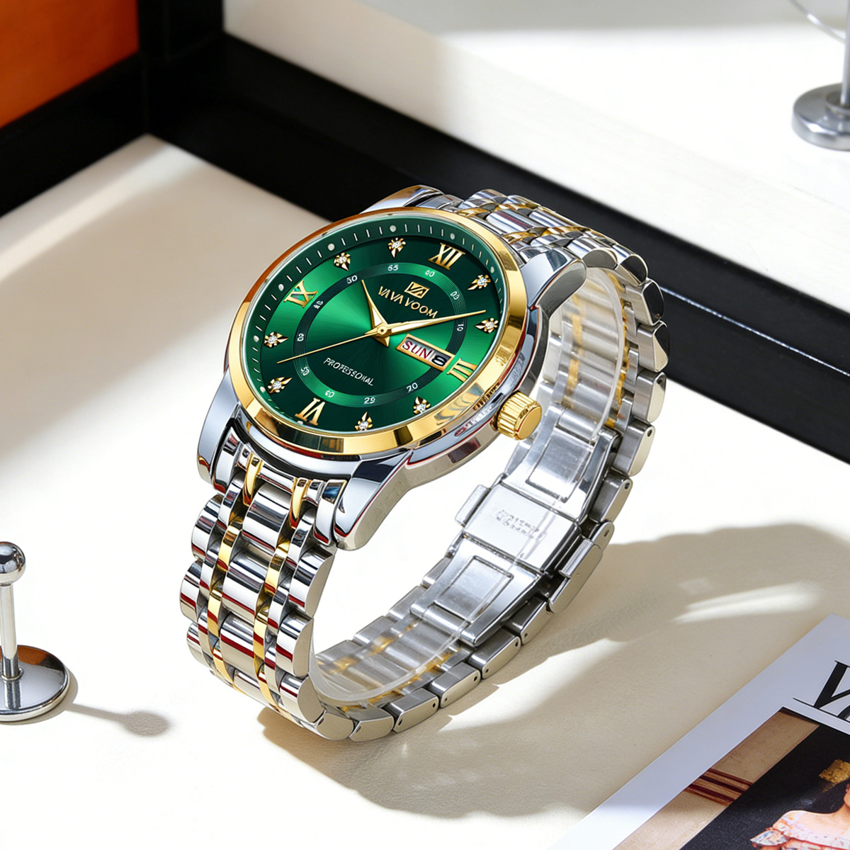 Reloj de Lujo con Anillo de Or - Luxury Watch Green Dial reseña y precio