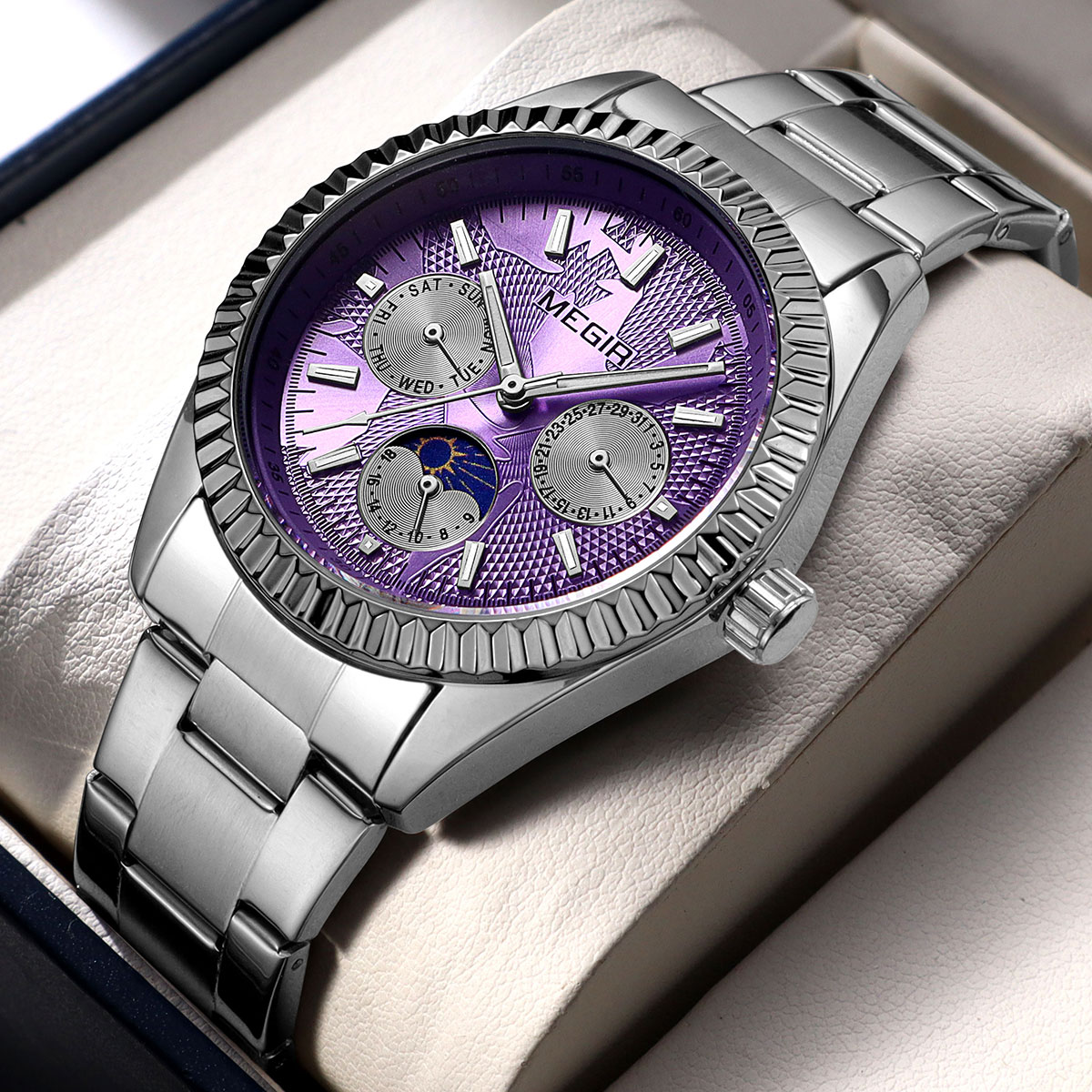 Reloj de cuarzo MEGIR para hom - Luxury Watch Green Dial reseña y precio