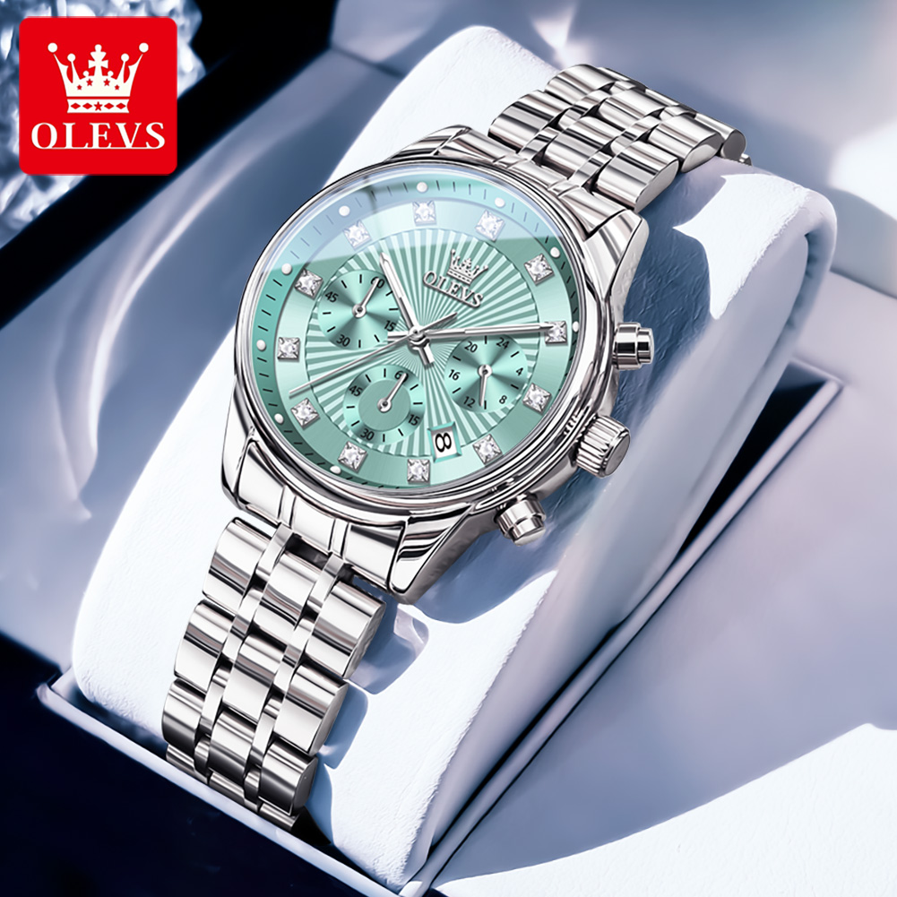 OLEVS relojes para mujer, relo - Luxury Watch Green Dial reseña y precio